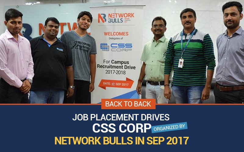 Back to Back Job Placement Drives of CSS Corp organized by Network Bulls in Sep 2017