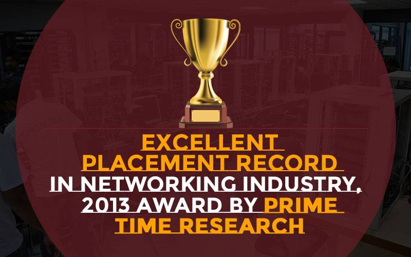 Excellent Placement Record in Networking Industry, 2013 Award by Prime Time Research